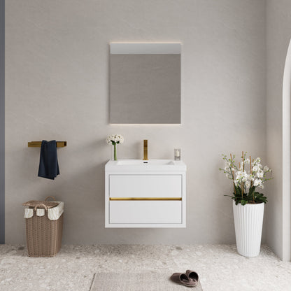 30" Aurelia - Floating Bathroom Vanity, Glossy White V15-30GW