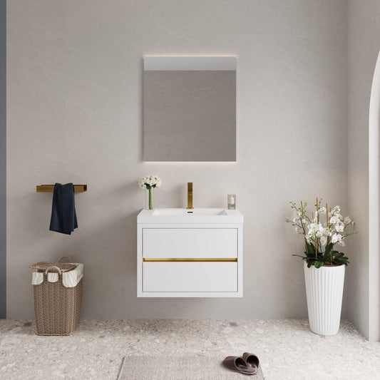 30" Aurelia - Floating Bathroom Vanity, Glossy White V15-30GW