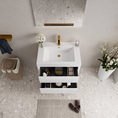 30" Aurelia - Floating Bathroom Vanity, Glossy White V15-30GW