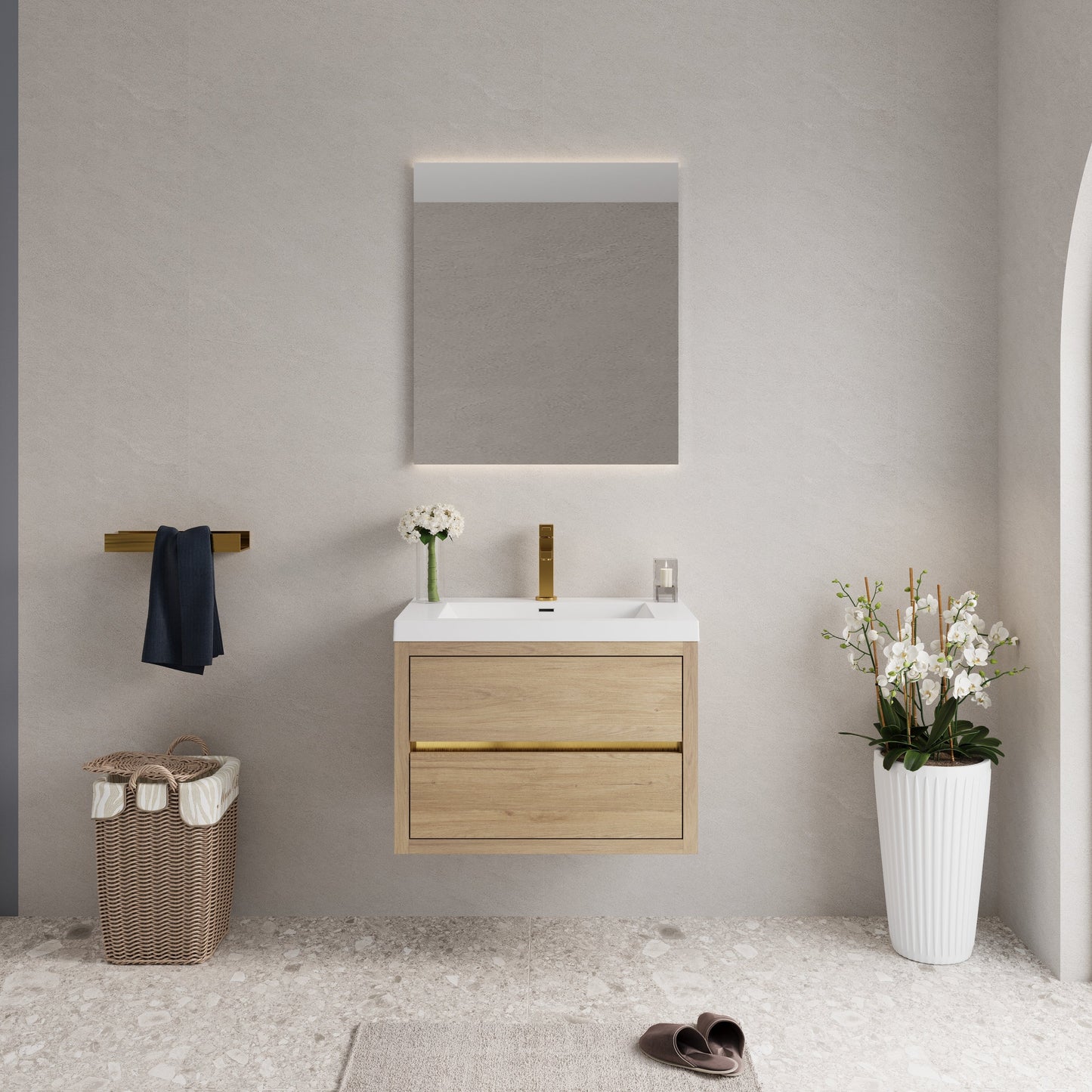 30" Aurelia - Floating Bathroom Vanity, Natural Oak V15-30NO