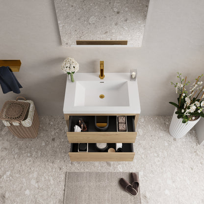 30" Aurelia - Floating Bathroom Vanity, Natural Oak V15-30NO