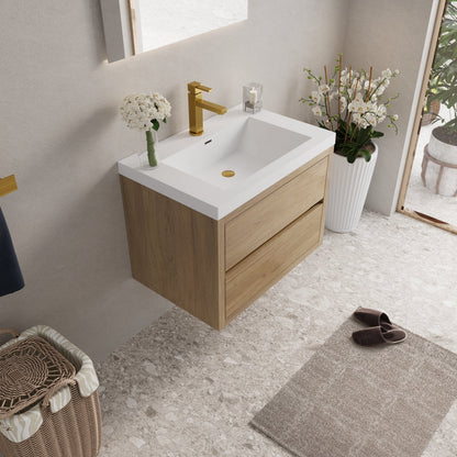 30" Aurelia - Floating Bathroom Vanity, Natural Oak V15-30NO