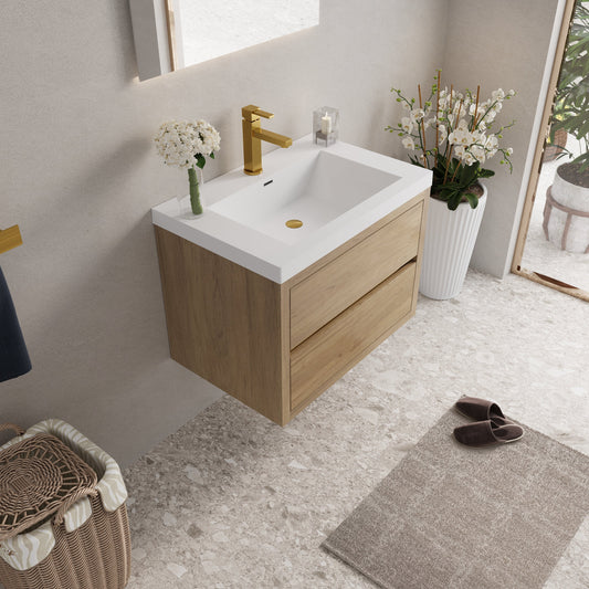 30" Aurelia - Floating Bathroom Vanity, Natural Oak V15-30NO