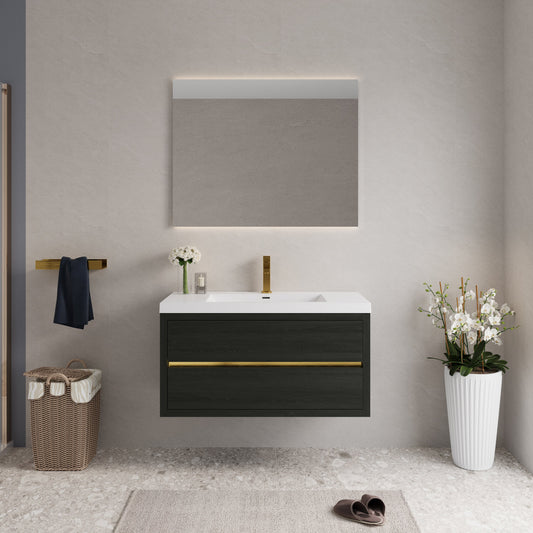 42" Aurelia - Floating Bathroom Vanity, Espresso Wood V15-42EW
