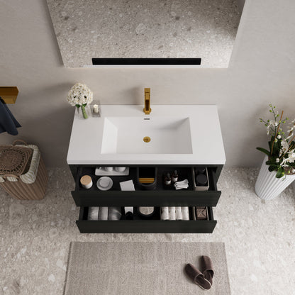42" Aurelia - Floating Bathroom Vanity, Espresso Wood V15-42EW