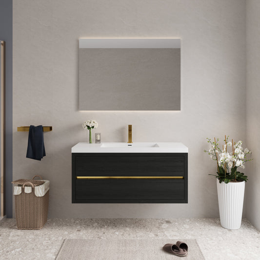 48" Aurelia - Floating Bathroom Vanity, Espresso Wood V15-48EW