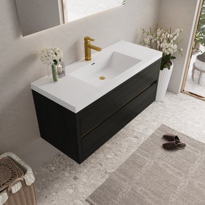 48" Aurelia - Floating Bathroom Vanity, Espresso Wood V15-48EW