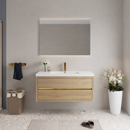 48" Aurelia - Floating Bathroom Vanity, Natural Oak V15-48NO