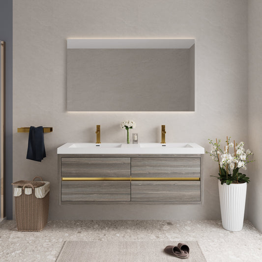 60" Aurelia - Floating Bathroom Vanity, Ash Grey V15-60DAG