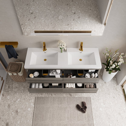 60" Aurelia - Floating Bathroom Vanity, Ash Grey V15-60DAG