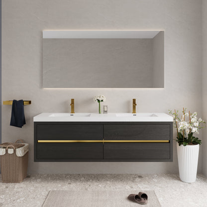 72" Aurelia - Floating Bathroom Vanity Espresso Wood V15-72EW