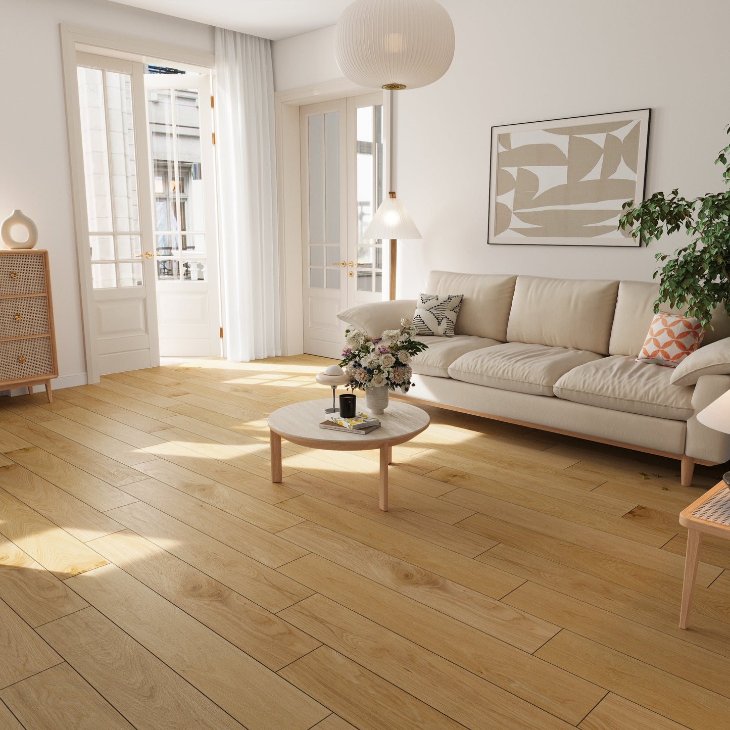 9/16" T x 7-1/2" W Multilayer Engineered Flooring T&G (19.63 Sq. Ft.), Nature Oak F01-NO