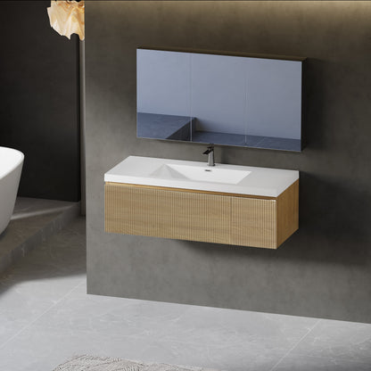 48" Liner - Floating Bathroom Vanity, Natural Oak V16-48NOW