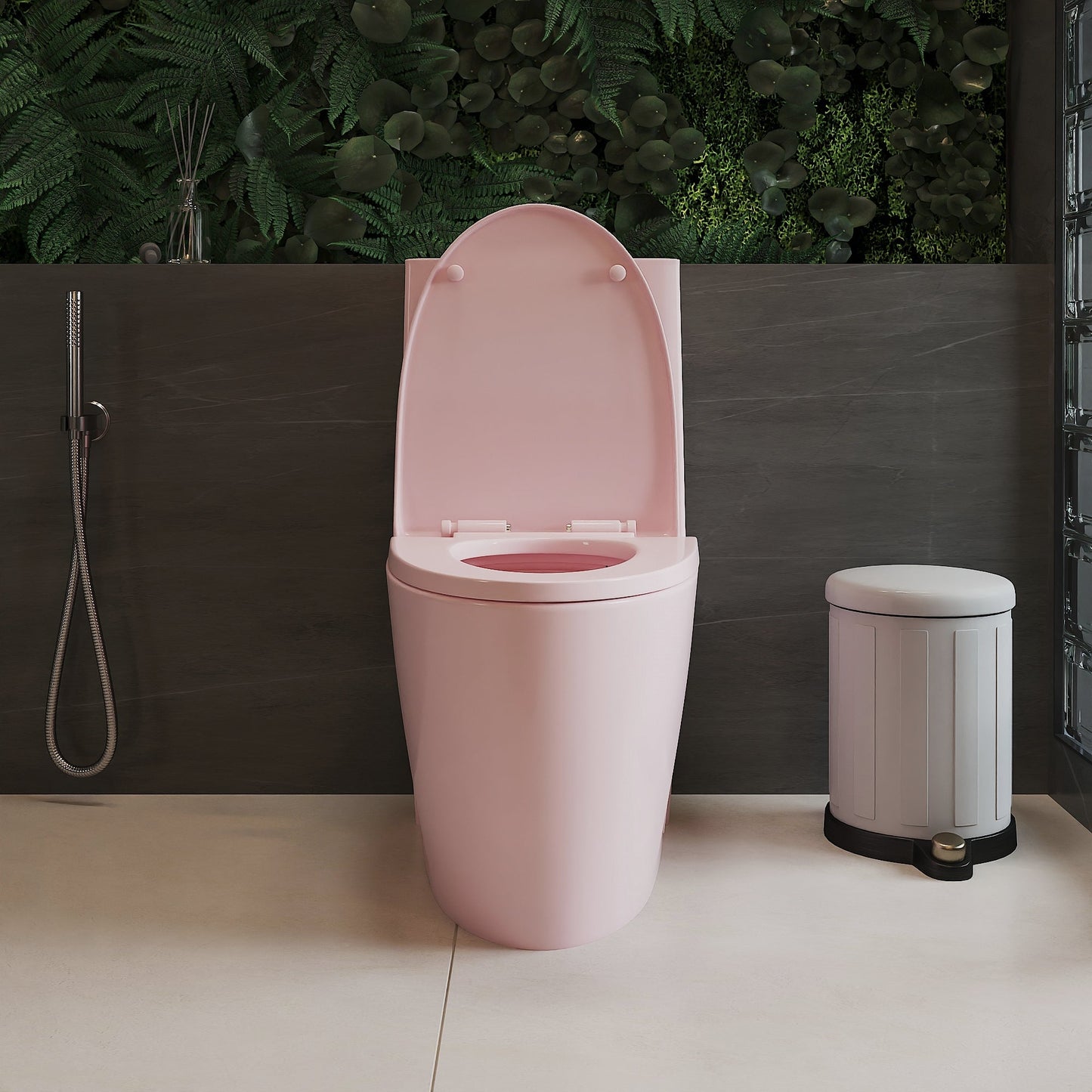 One-Piece Toilet, Dual Flush 1.1/1.6 GPF, Pink Rose T01-RS
