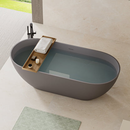 59" Freestanding Stone Resin Deep Soaking Bathtub S03-59