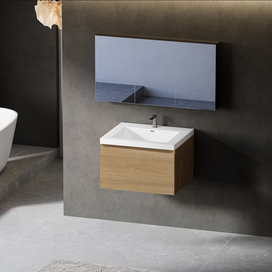 24" Liner - Floating Bathroom Vanity, Natural Oak V16-24NOW