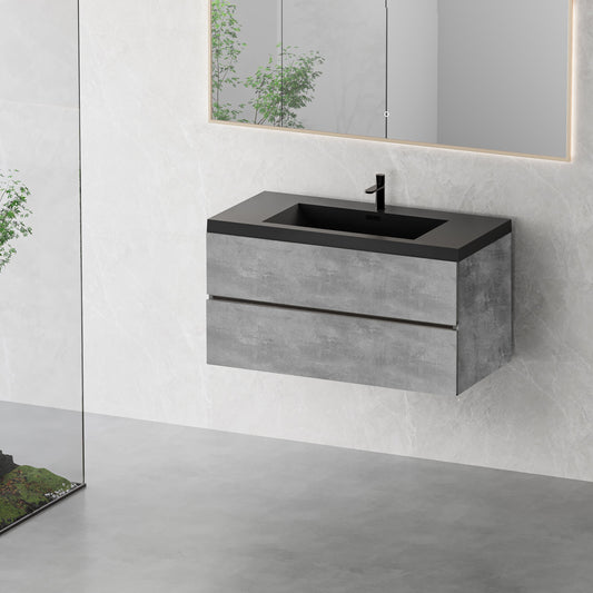 42" Edi - Modern Wall-mounted Bathroom Vanity V12-42GR