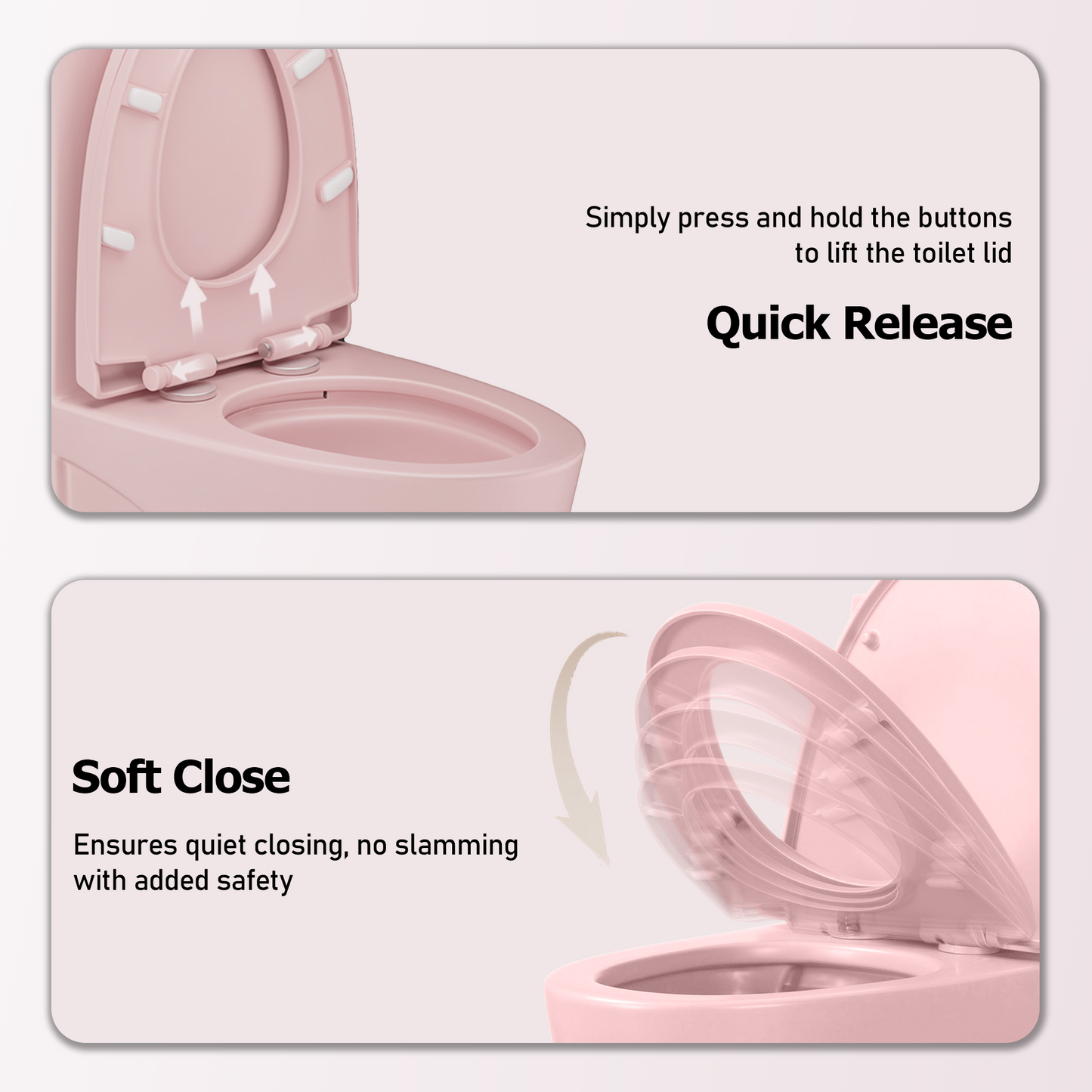 One-Piece Toilet, Dual Flush 1.1/1.6 GPF, Pink Rose T01-RS