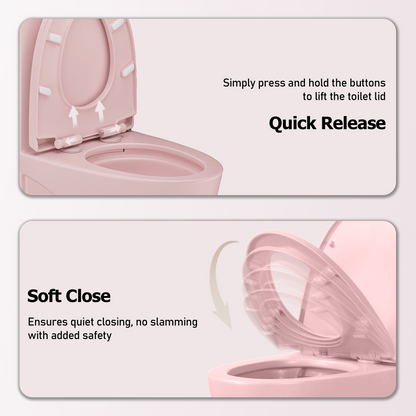 One-Piece Toilet, Dual Flush 1.1/1.6 GPF, Pink Rose T01-RS
