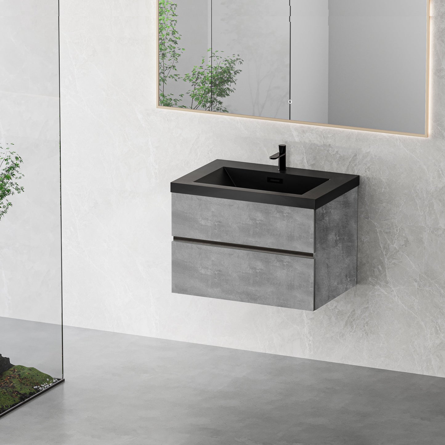 30" Edi - Modern Wall-mounted Bathroom Vanity V12-30GR