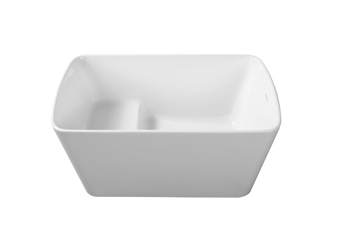 49" Acrylic Freestanding Japanese Sit-in Soaking Bathtub, Glossy White AMA-49