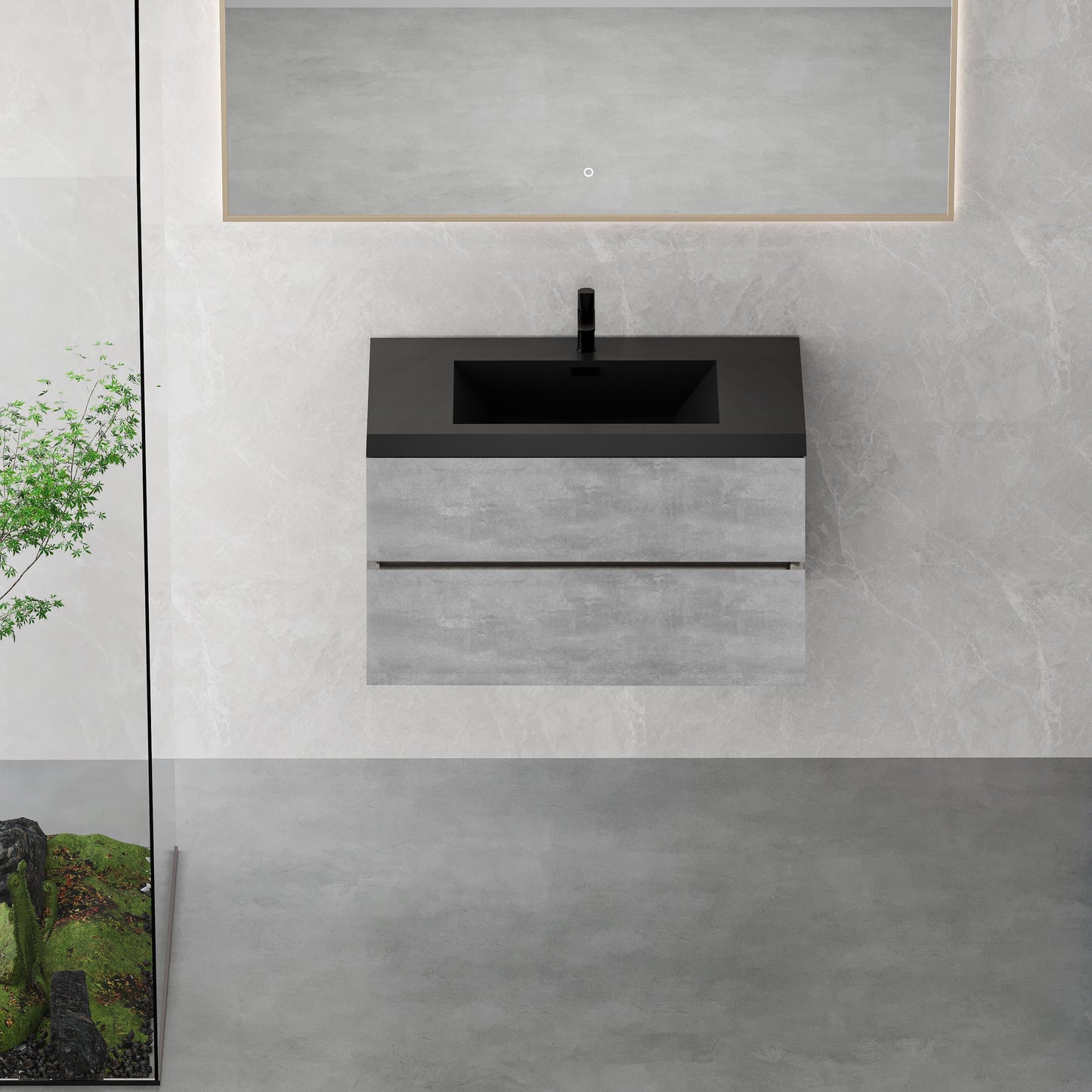 36" Edi - Modern Wall-mounted Bathroom Vanity V12-36GR