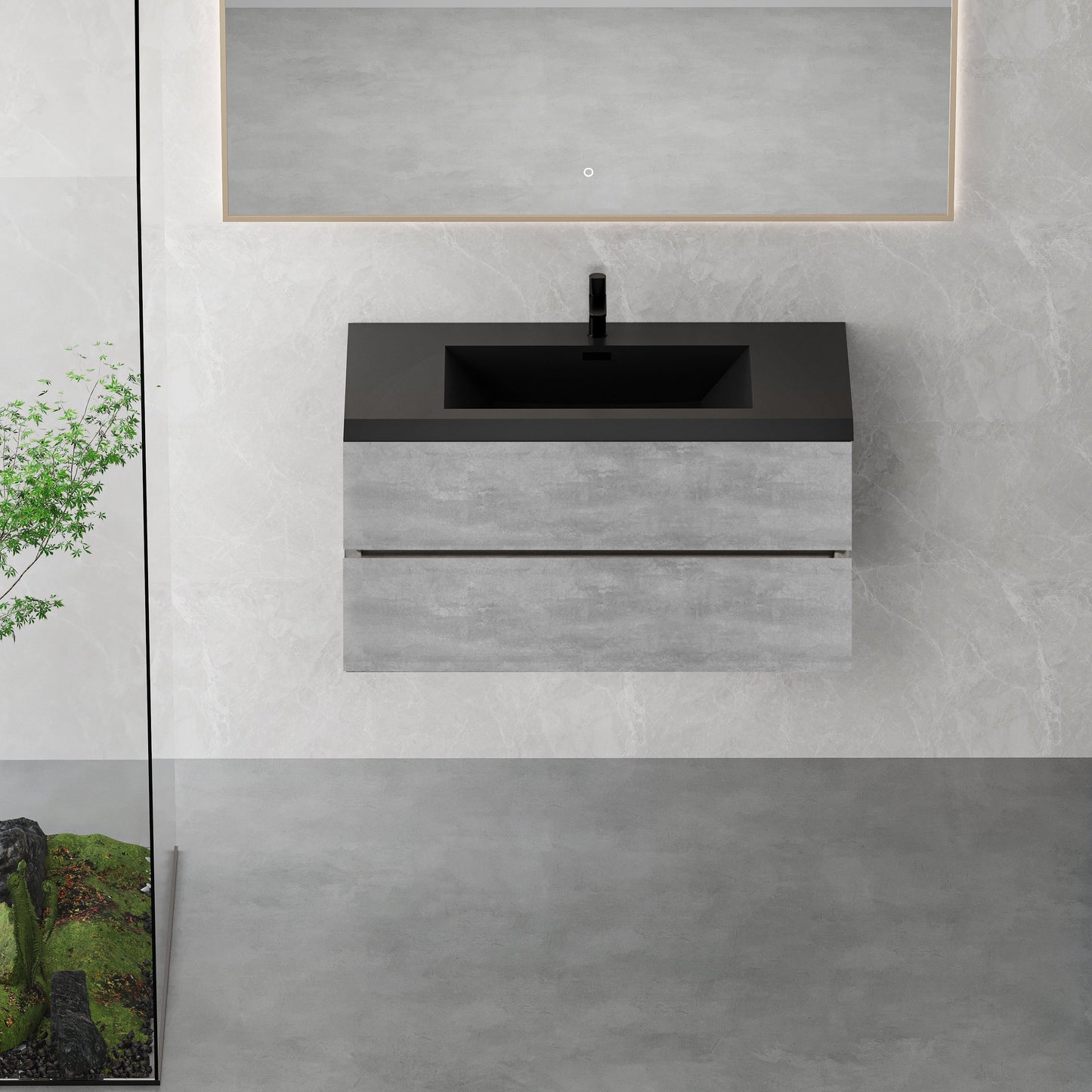 42" Edi - Modern Wall-mounted Bathroom Vanity V12-42GR