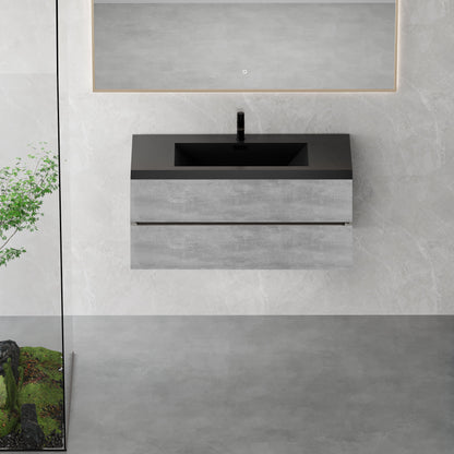 48" Edi - Modern Wall-mounted Bathroom Vanity V12-48GR