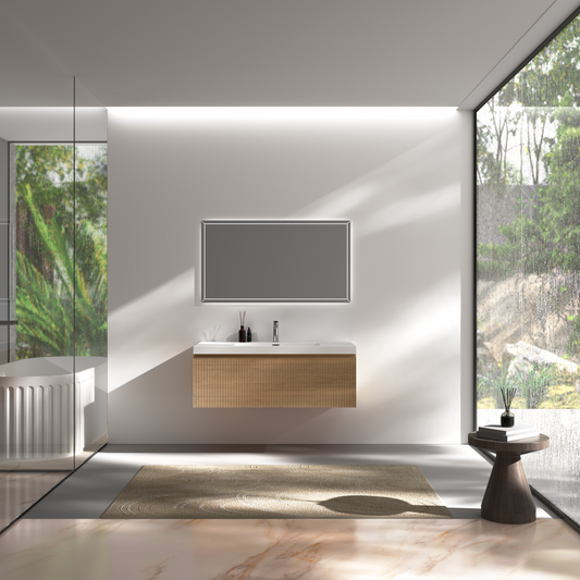 42" Liner - Floating Bathroom Vanity, Natural Oak V16-42NOW