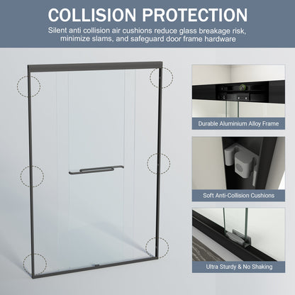 44" - 48" W x 72" H Semi-Frameless Double Sliding Shower Door, D03-48