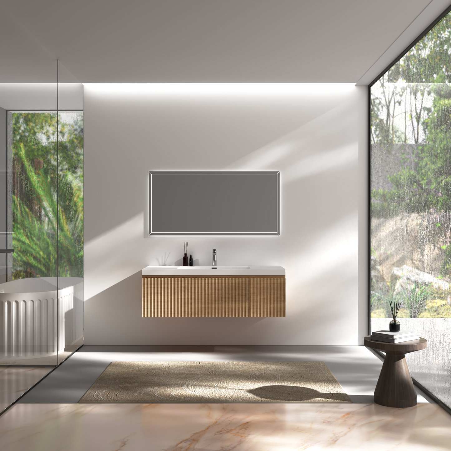 48" Liner - Floating Bathroom Vanity, Natural Oak V16-48NOW