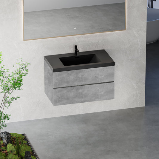 36" Edi - Modern Wall-mounted Bathroom Vanity V12-36GR