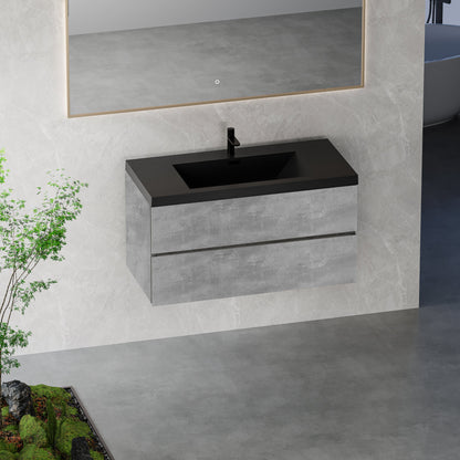 42" Edi - Modern Wall-mounted Bathroom Vanity V12-42GR