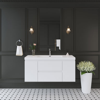 48" Angela - Floating Bathroom Vanity Glossy White V11-48GW