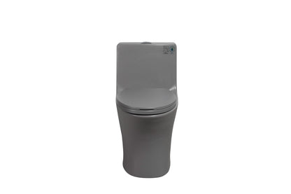 One-Piece Toilet, Dual Flush 1.1/1.6 GPF, Light Grey T02-LG