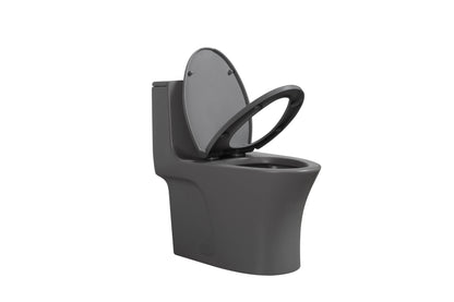 One-Piece Toilet, Dual Flush 1.1/1.6 GPF, Light Grey T02-LG