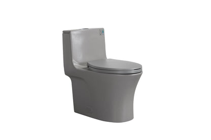 One-Piece Toilet, Dual Flush 1.1/1.6 GPF, Light Grey T02-LG