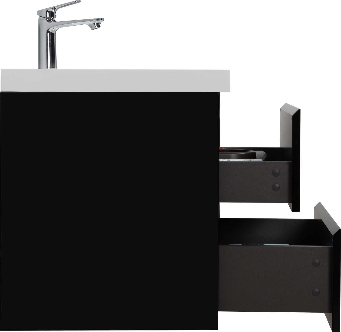 30" Angela - Floating Bathroom Vanity Glossy Black V11-30GB