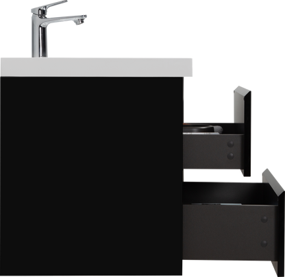 30" Angela - Floating Bathroom Vanity Glossy Black V11-30GB