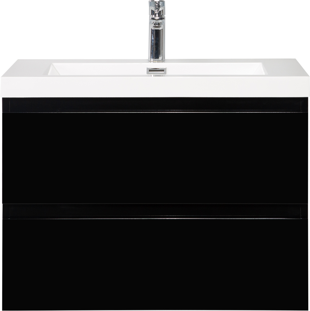 30" Angela - Floating Bathroom Vanity Glossy Black V11-30GB