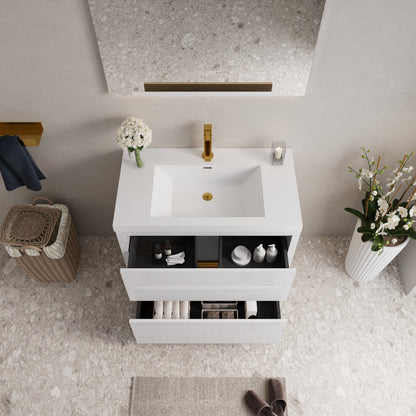 36" Aurelia - Freestanding Bathroom Vanity, Glossy White V14-36GW