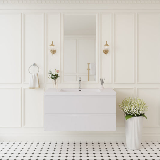 42" Angela - Floating Bathroom Vanity Ash Grey V11-42AG