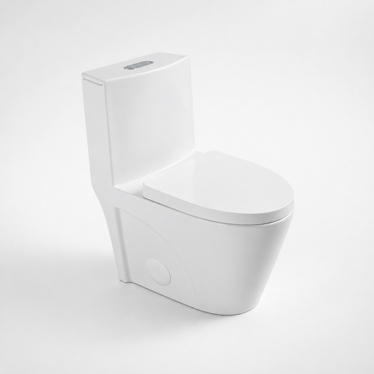 One-Piece Toilet, Dual Flush 1.1/1.6 GPF, Glossy White T01-GW