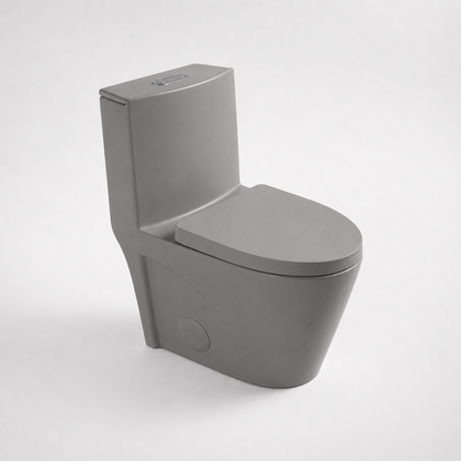 One-Piece Toilet, Dual Flush 1.1/1.6 GPF, Light  Grey T01-LG