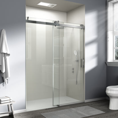 56" – 60" W x 76" H Frameless Soft-Close Single Sliding Shower Door, D01-60