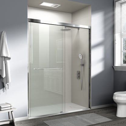56" - 60" W x 72" H Semi-Frameless Double Sliding Shower Door, D03-60