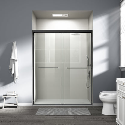 56" - 60" W x 72" H Semi-Frameless Double Sliding Shower Door, D03-60