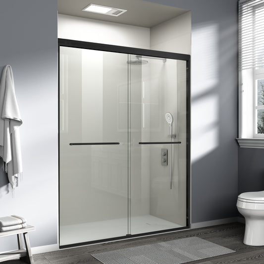 56" - 60" W x 72" H Semi-Frameless Double Sliding Shower Door, D03-60
