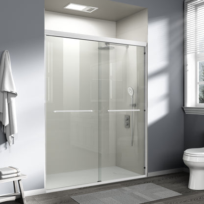 56" - 60" W x 72" H Semi-Frameless Double Sliding Shower Door, D03-60