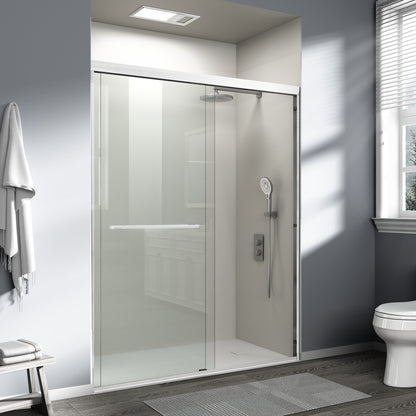 56" - 60" W x 72" H Semi-Frameless Double Sliding Shower Door, D03-60